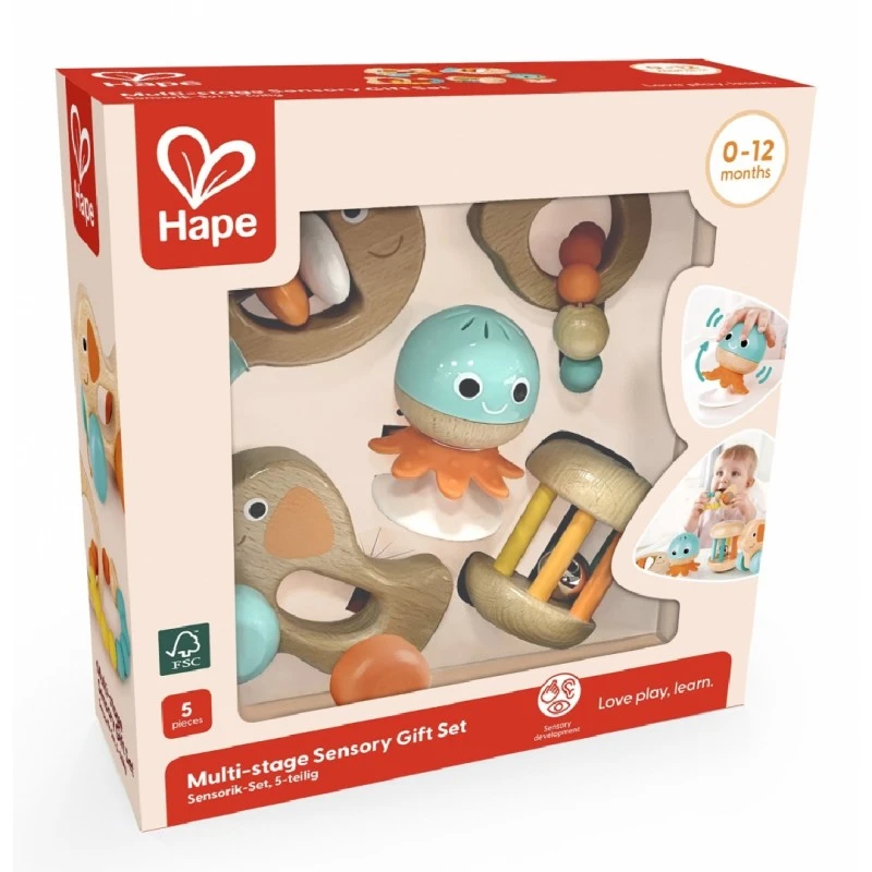 Бебешки сензорен комплект, Hape, 5 части