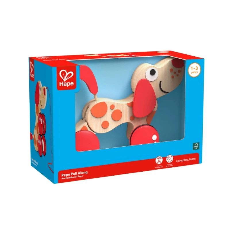 Дървена играчка за дърпане, Hape, Куче