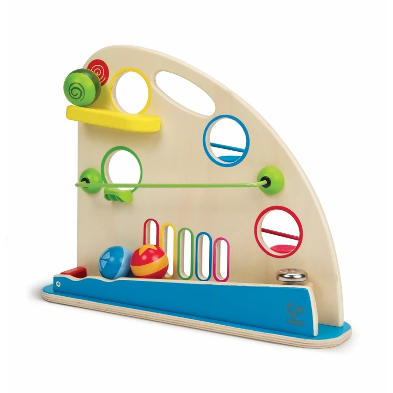 Дървен комплект, Hape, Ролер с цветни топки, 4 части