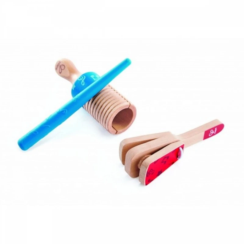 Детски музикален комплект, Hape, Перкусии дуо, 3 части