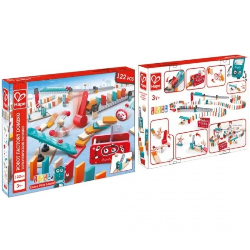 Дървена игра Hape Домино фабрика