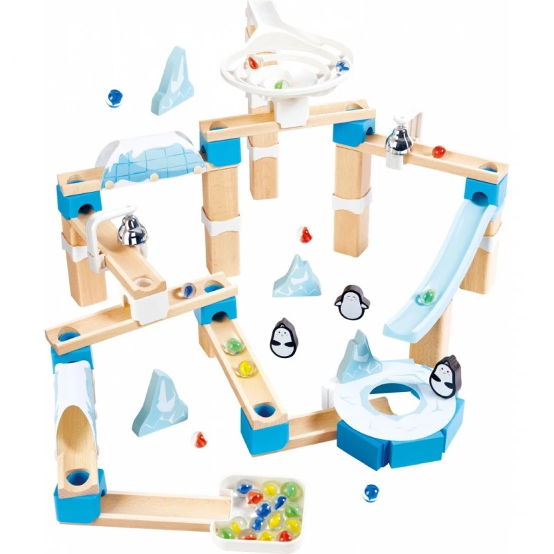 Комплект дървена игра, Hape, Домино, Земята на пингвините, 112 части