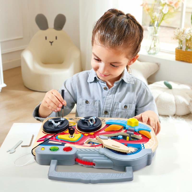 Интерактивен дървен комплект, Hape, Образователна дъска, Малкият състезател