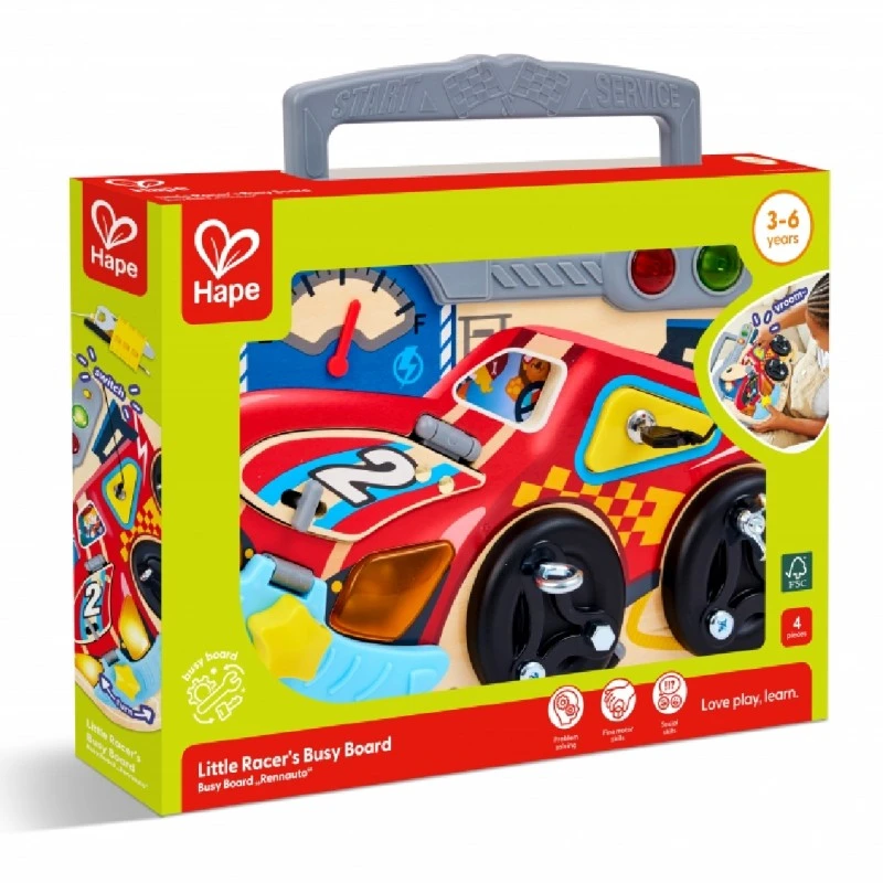 Интерактивен дървен комплект, Hape, Образователна дъска, Малкият състезател