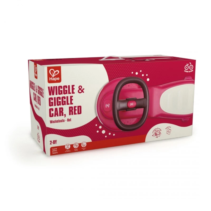 Балансираща количка с LED светлини, Hape, Червена