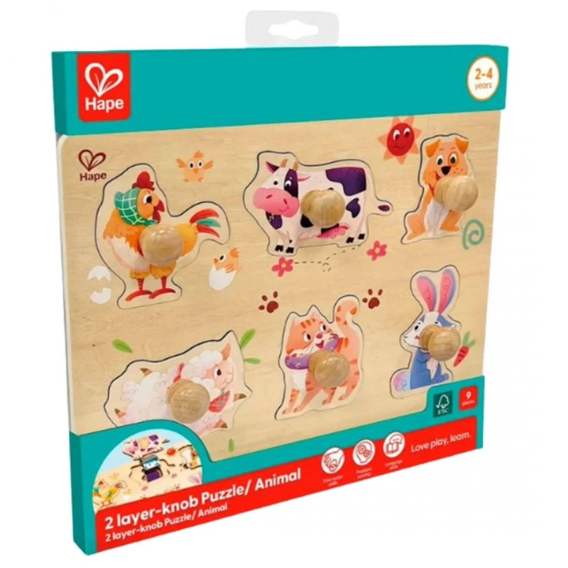 Дървен пъзел, Hape, Животни от фермата