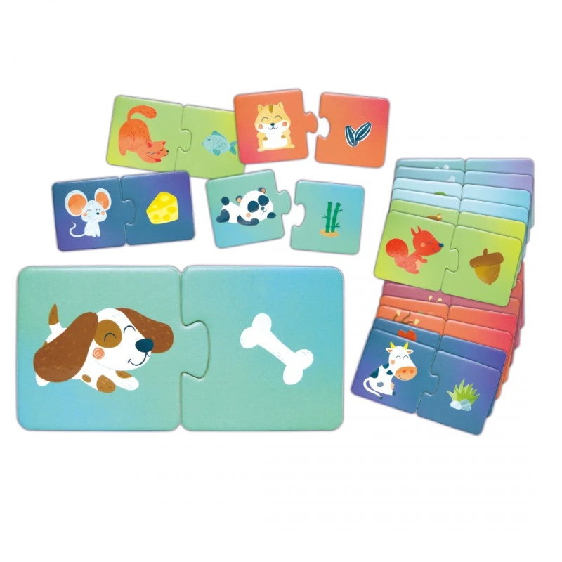 Детски образователен пъзел, Hape, С какво се хранят животните, 36 части