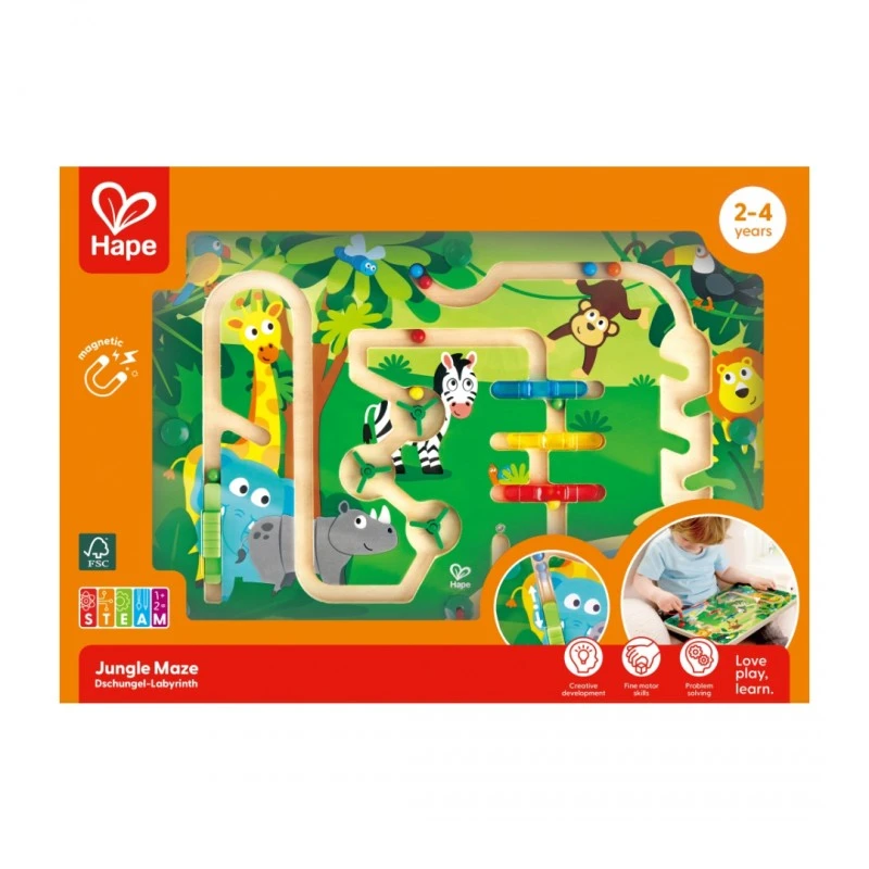 Дървена игра, Hape, Магнитен лабиринт, Джунгла