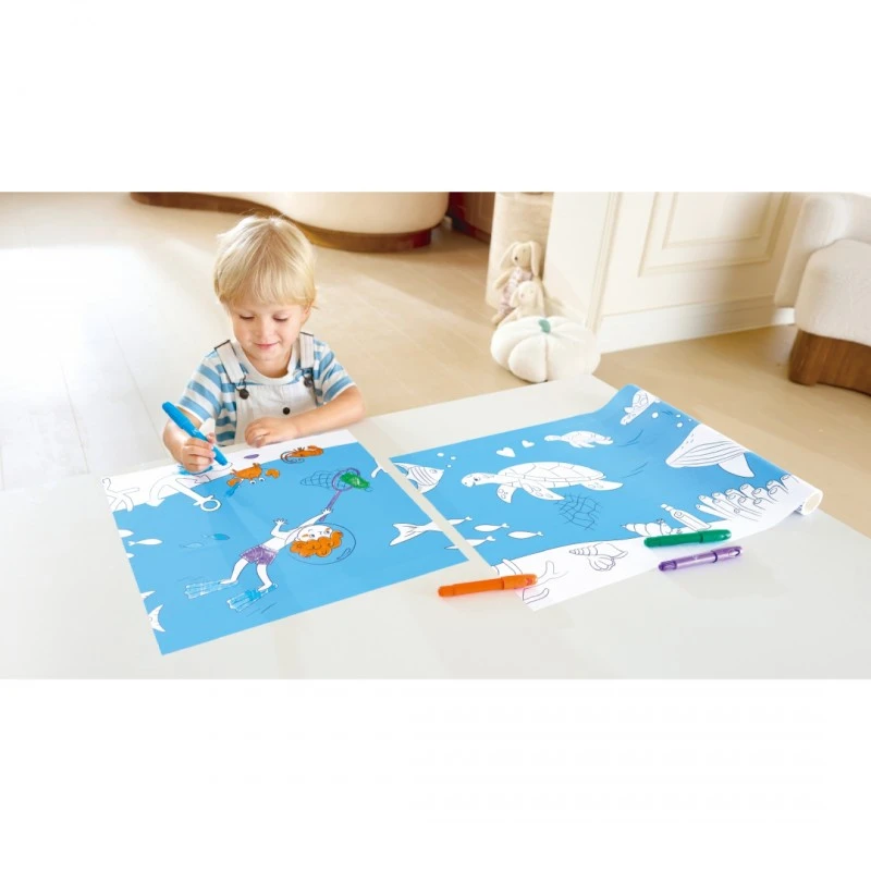 Творчески комплект, Hape, Хартиена ролка за оцветяване, Океан