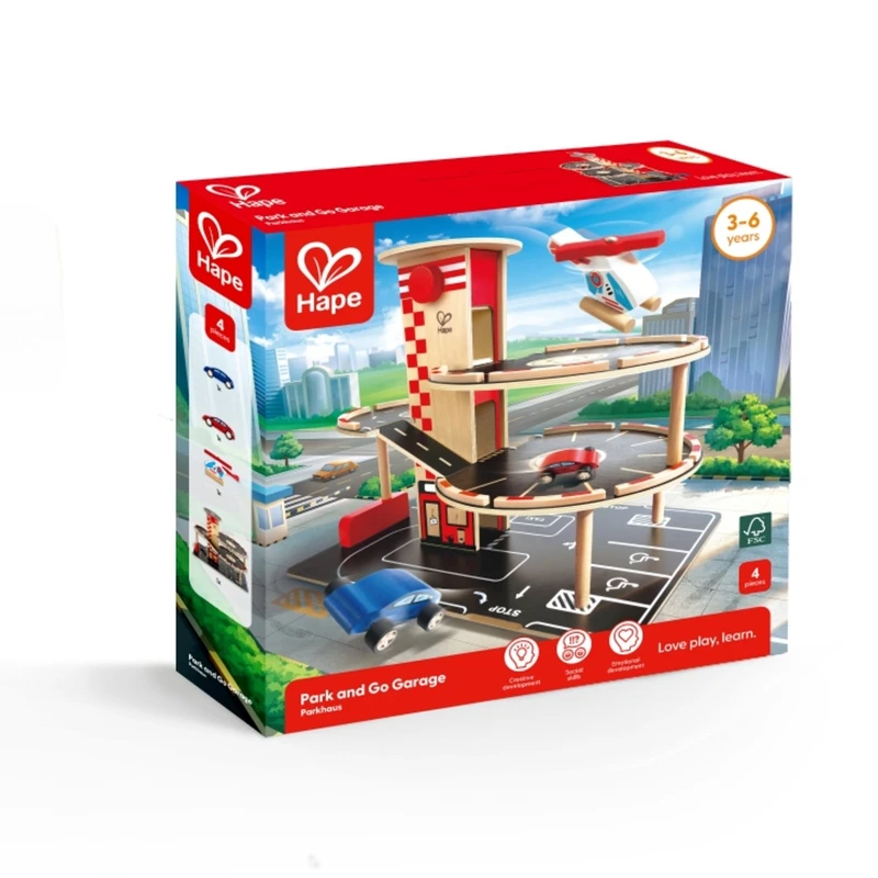 Дървен комплект, Hape, Триетажен паркинг