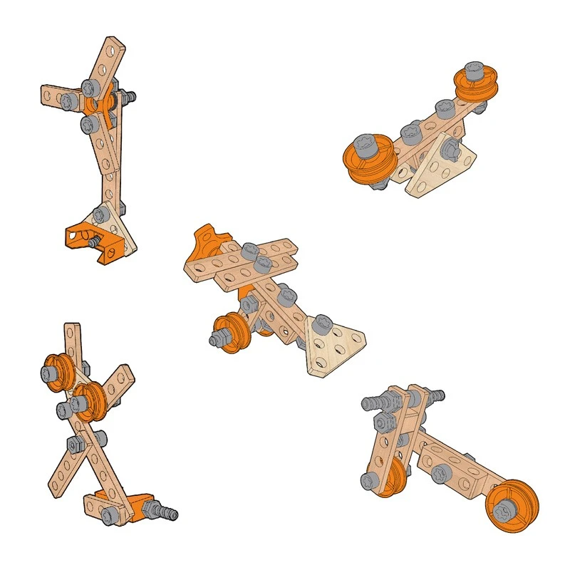 Дървен комплект, Hape, Млад изобретател, Комплект за конструиране