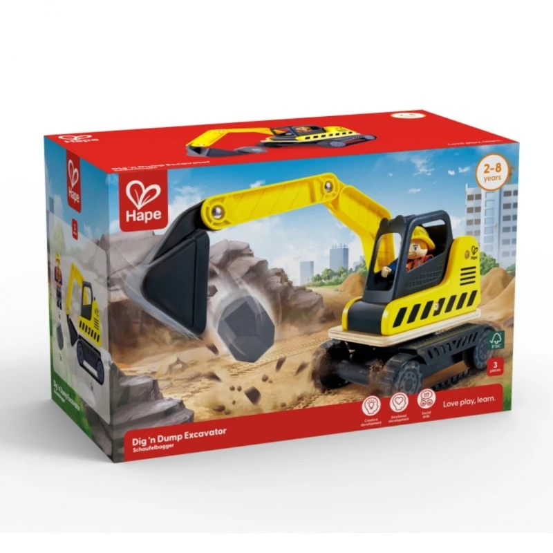 Детски дървен багер, Hape