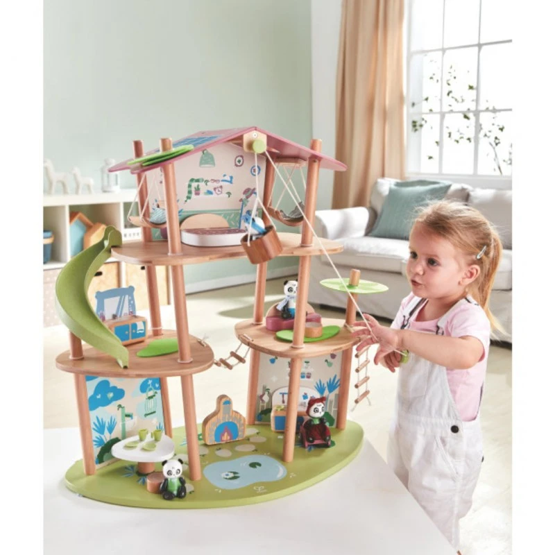 Дървен комплект, Hape, Бамбуковата къща на пандите, 25 части