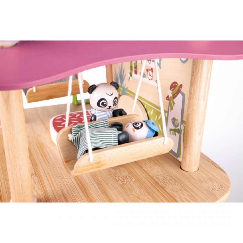 Дървен комплект, Hape, Бамбуковата къща на пандите, 25 части