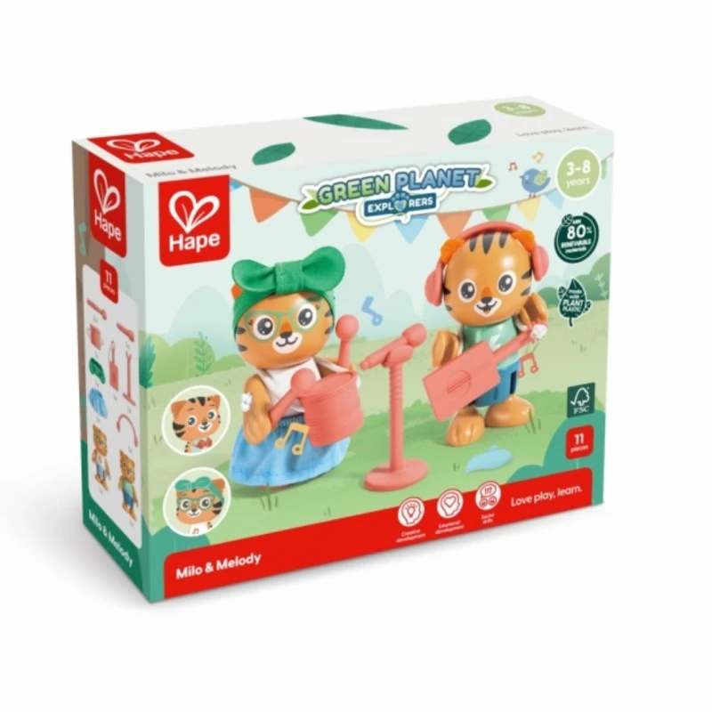 Дървен комплект, Hape, Музикално пътешествие, 11 части