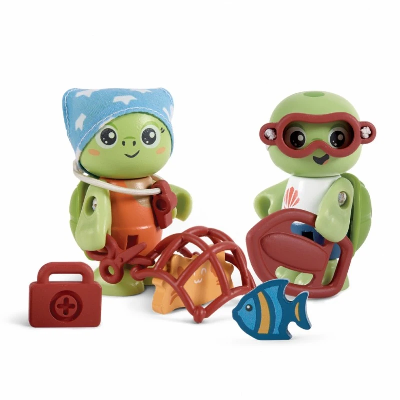 Дървен комплект, Hape, Уай и Кейл спасители на моретата, 11 части