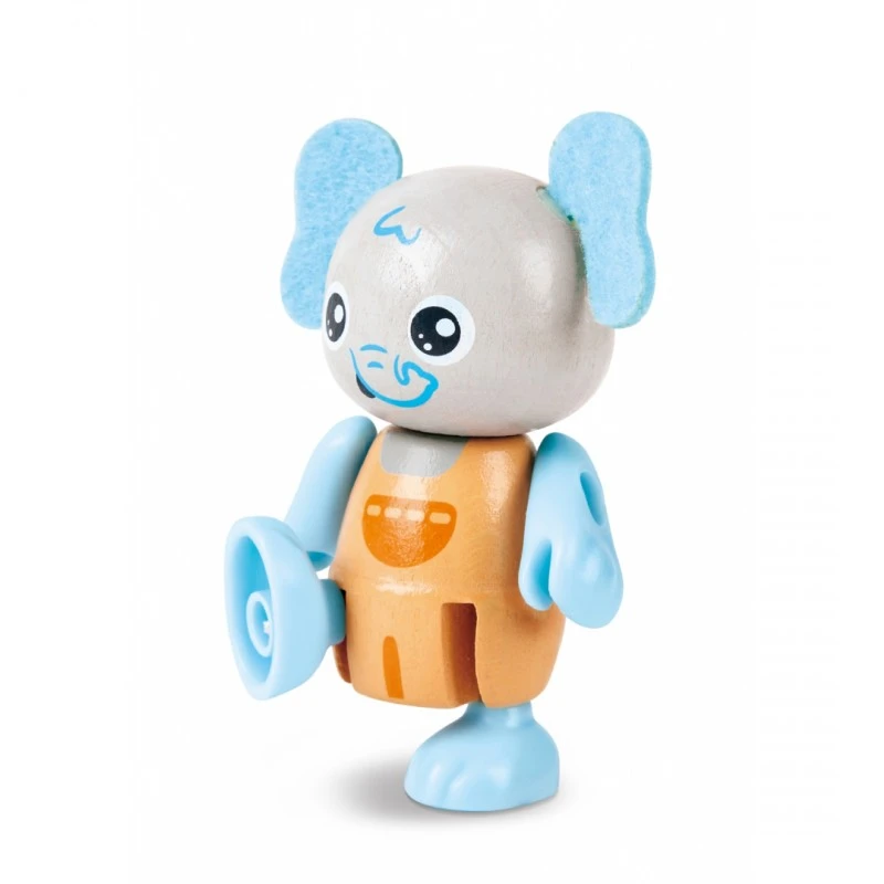 Комплект дървени фигури, Hape, Семейство слончета, 10 части