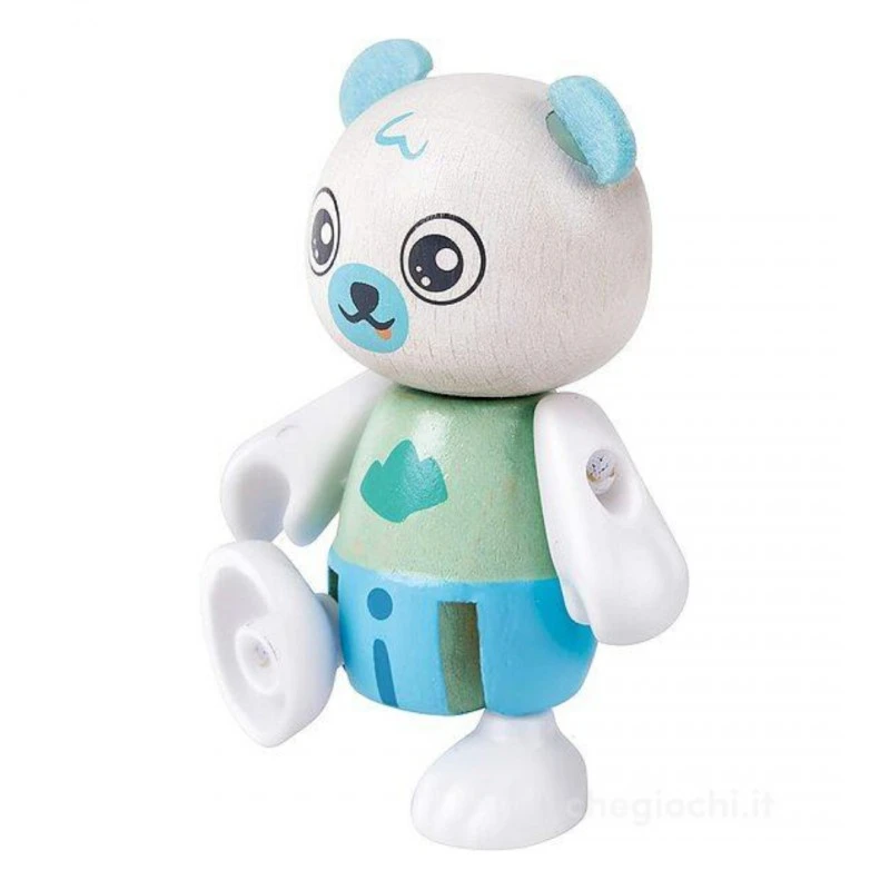 Комплект дървени фигури, Hape, Семейство полярни мечки, 10 части
