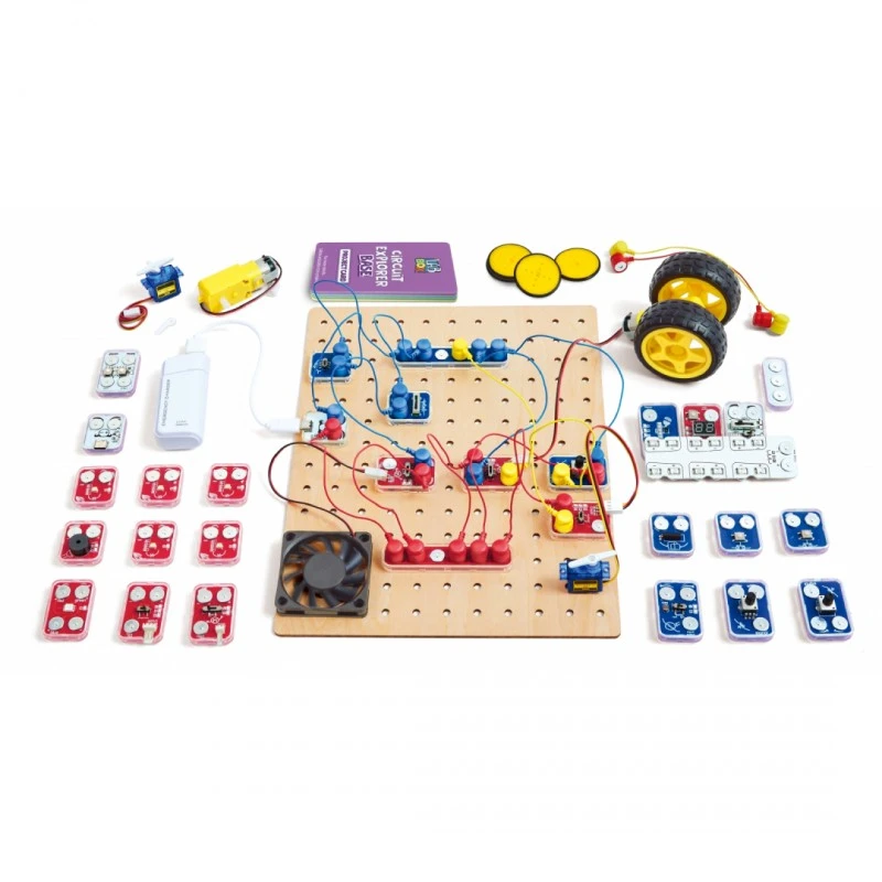 Образователен комплект, Hape, LabBox, Лаборатория за изследване на вериги, 95 части