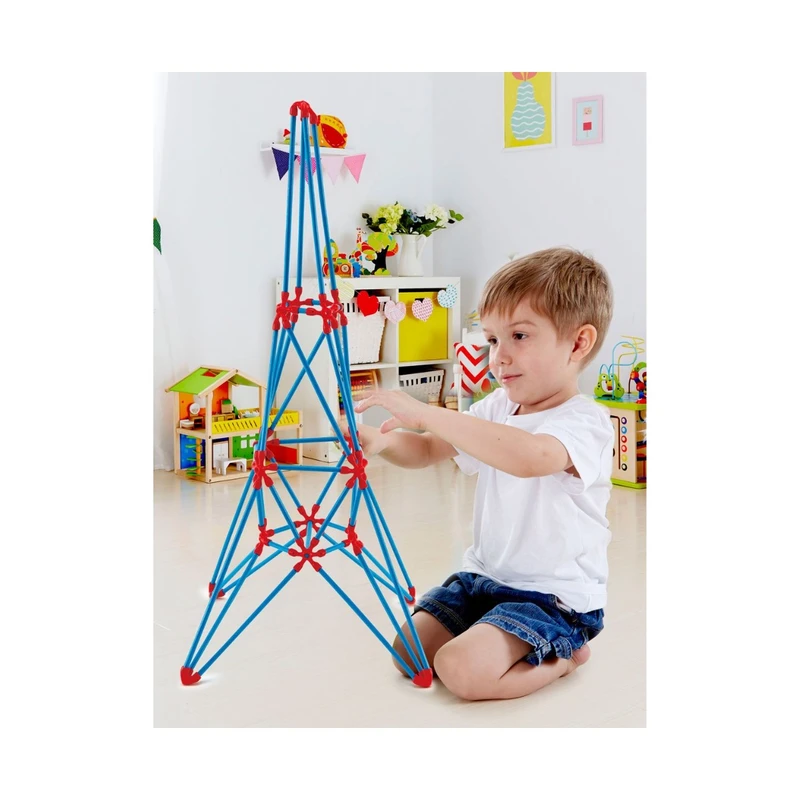 Бамбуков конструктор, Hape, Flexistix, Айфелова кула, 62 части