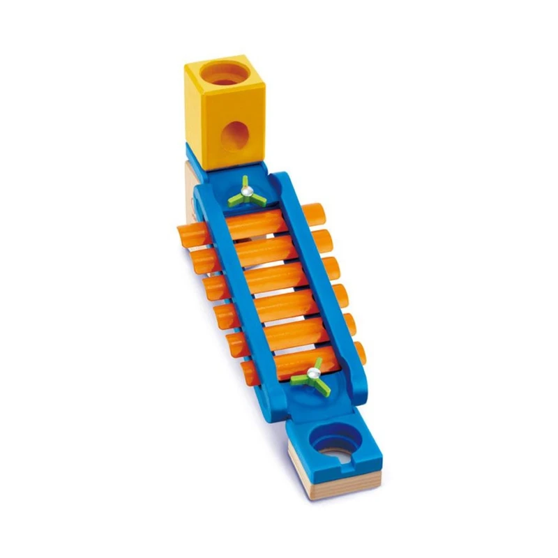 Комплект дървена писта, Hape, Quadrilla, Музикална пързалка, 5 части