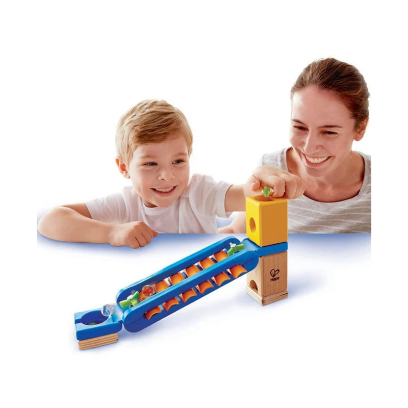 Комплект дървена писта, Hape, Quadrilla, Музикална пързалка, 5 части