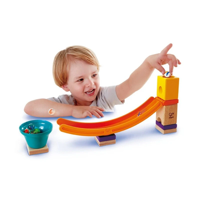Комплект дървена писта, Hape, Quadrilla, Скейт парк, 9 части