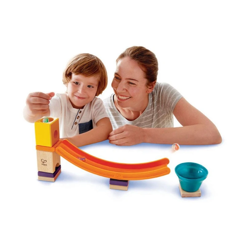 Комплект дървена писта, Hape, Quadrilla, Скейт парк, 9 части