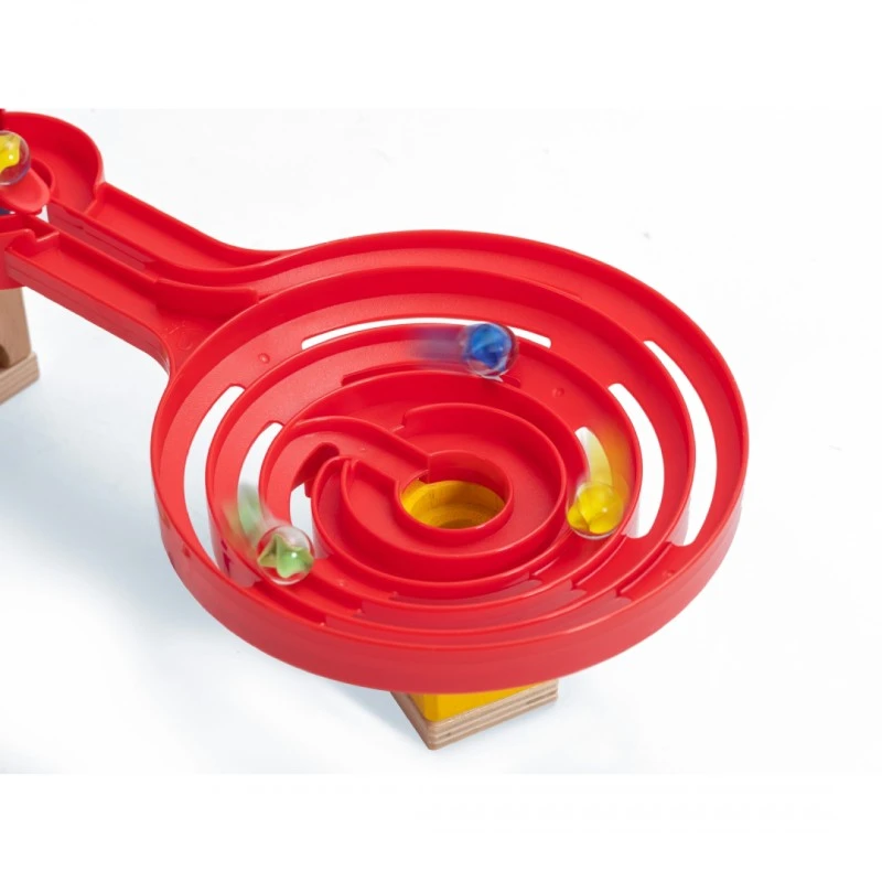 Комплект дървена писта, Hape, Quadrilla, Двустранна спирала, 9 части