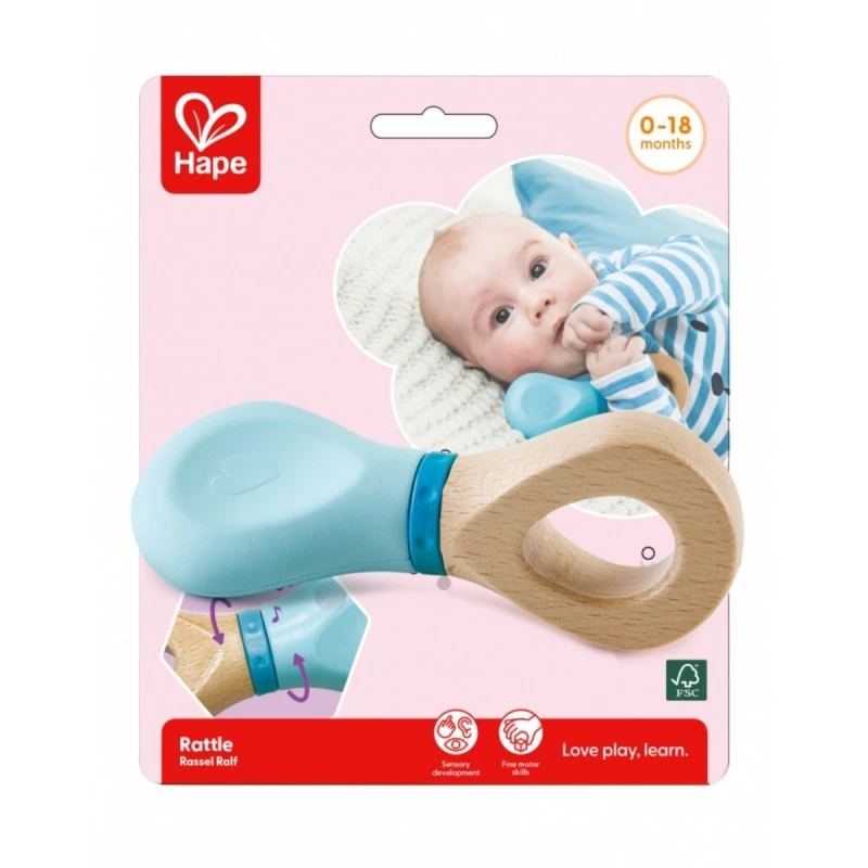 Бебешка дрънкалка, Hape, 13 см