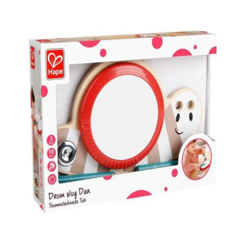 Музикална играчка, Hape, Барабан, Охлюв, 31 см