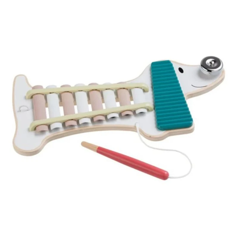 Музикална играчка, Hape, Ксилофон, Куче Ксения, 35 см