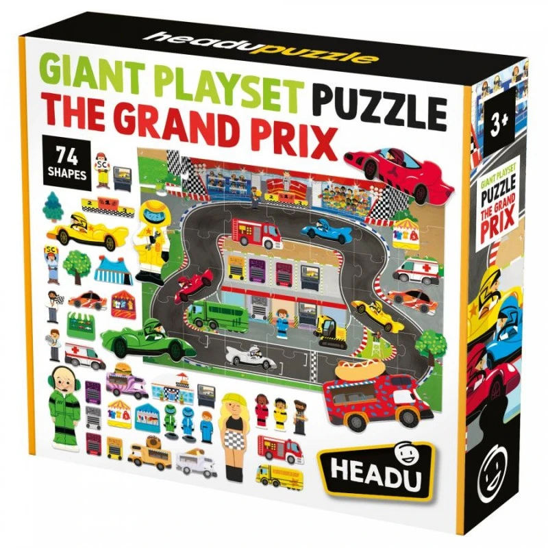 Образователен пъзел, Headu, Giant Playset, The Grand Prix, 42 части