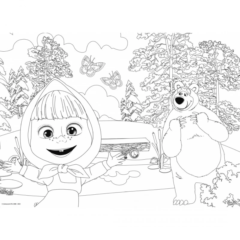 Пъзел, Lisciani, Маша Мечока, Двулицев пъзел 24 части