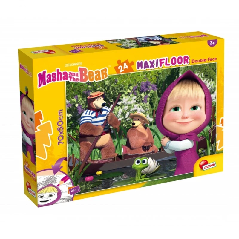 Пъзел, Lisciani, Маша Мечока, Двулицев пъзел 24 части