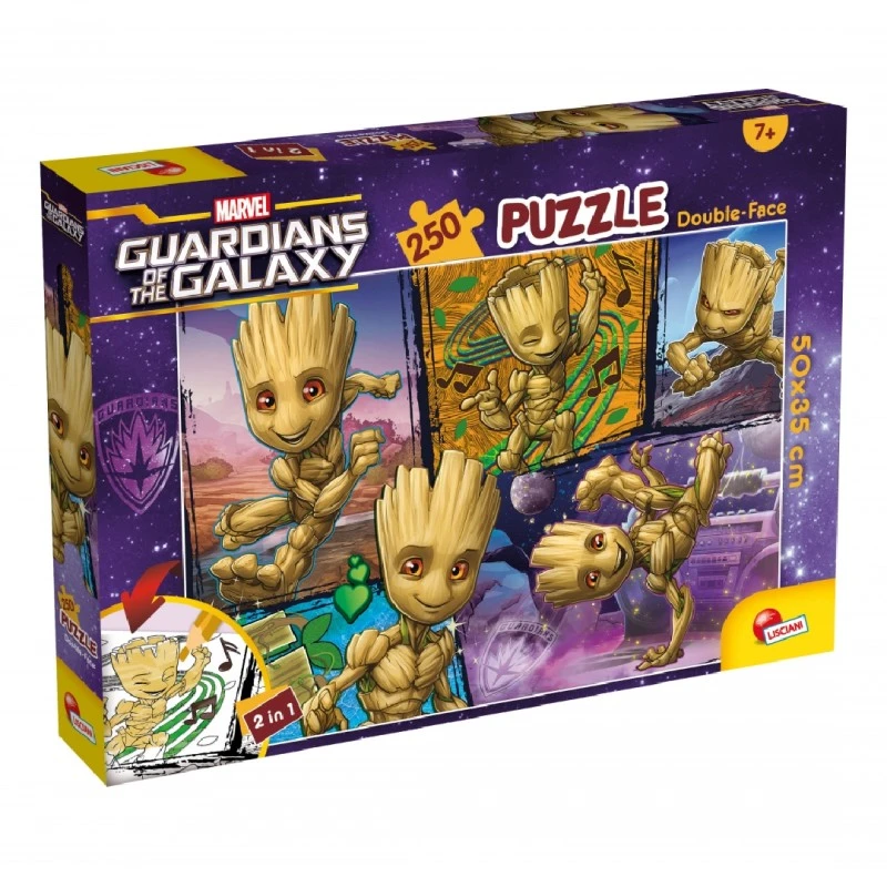 Пъзел, Lisciani, Marvel, Guardians of the Galaxy, Грут, Двулицев пъзел 250 части