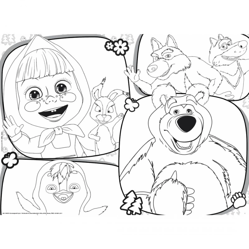 Пъзел, Lisciani, Маша Мечока, Двулицев пъзел 24 части