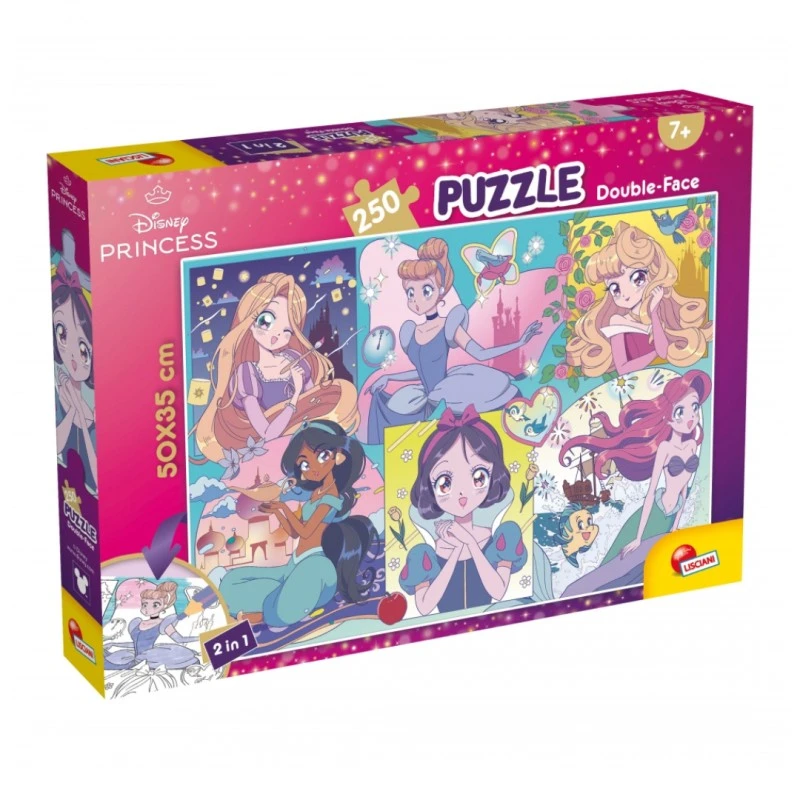 Пъзел, Lisciani, Disney Princess, Принцеси Манга, Двулицев пъзел 250 части