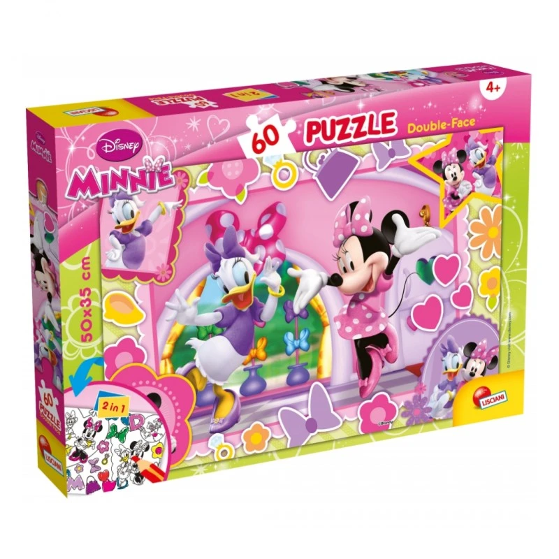 Пъзел, Lisciani, Mini Mouse, Двулицев пъзел 60 части