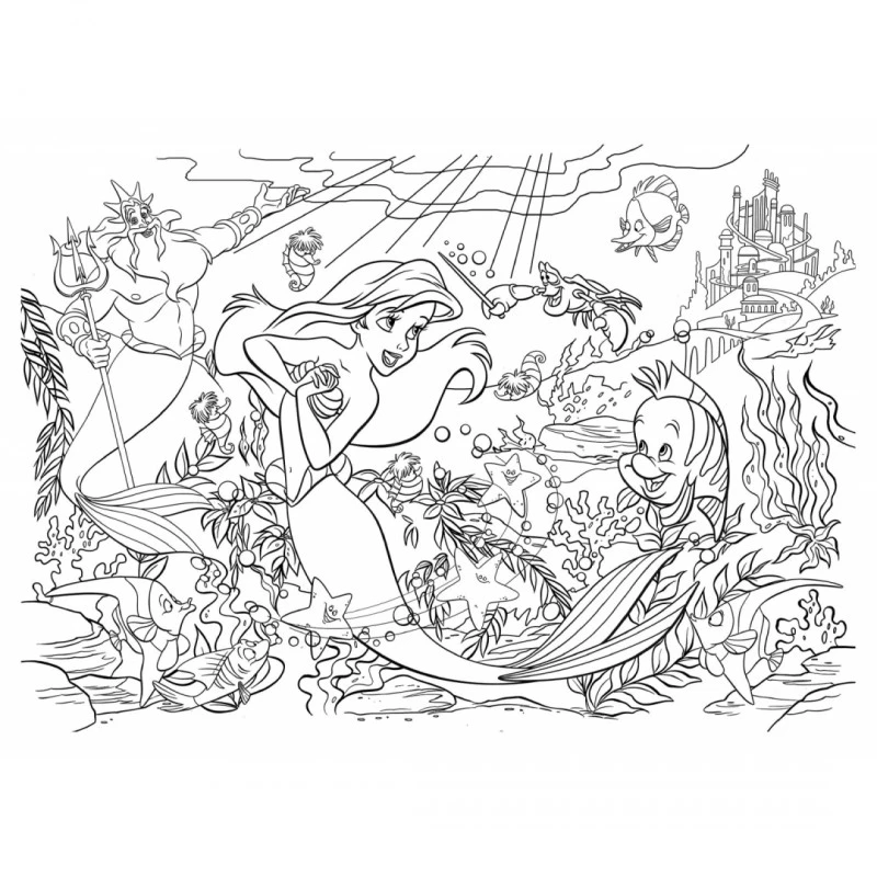 Пъзел, Lisciani, Disney Princess, Малката русалка, Двулицев пъзел 35 части