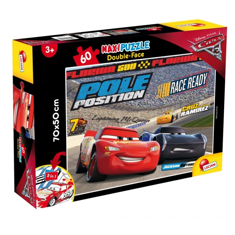Пъзел, Lisciani, Cars 3, Предизвикателство, Двулицев пъзел 60 части