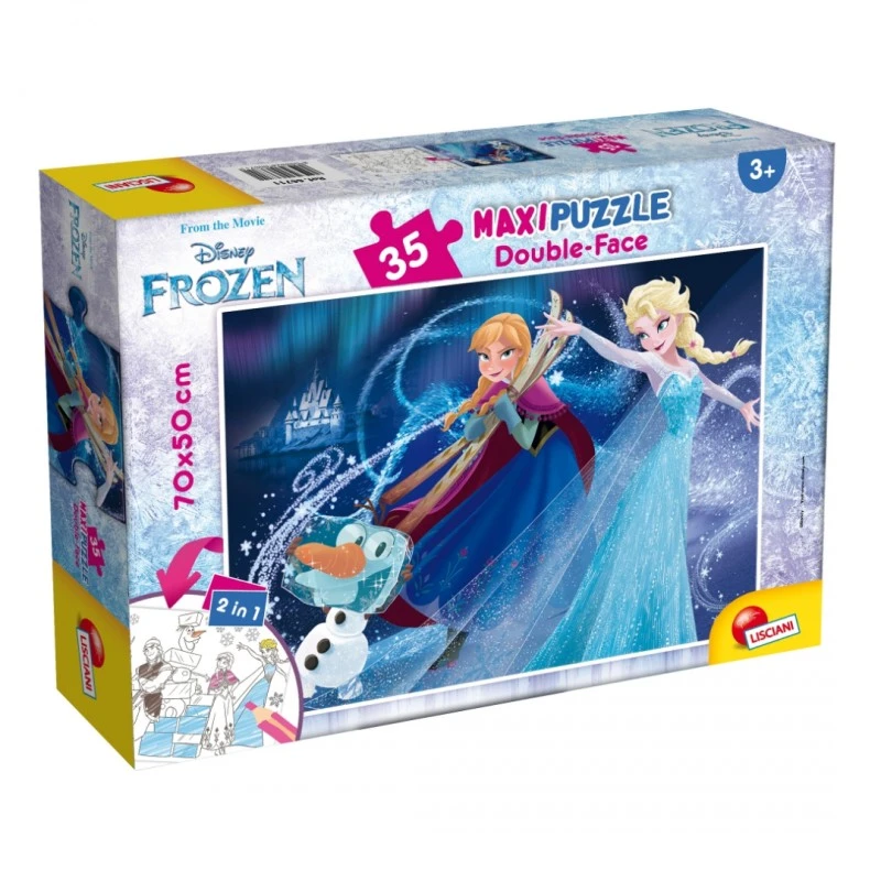 Пъзел, Lisciani, Frozen, Двулицев пъзел 35 части