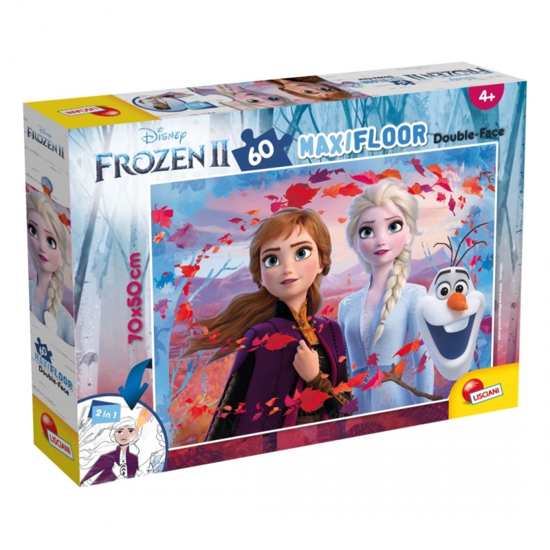 Пъзел, Lisciani, Frozen 2, Двулицев пъзел 60 части