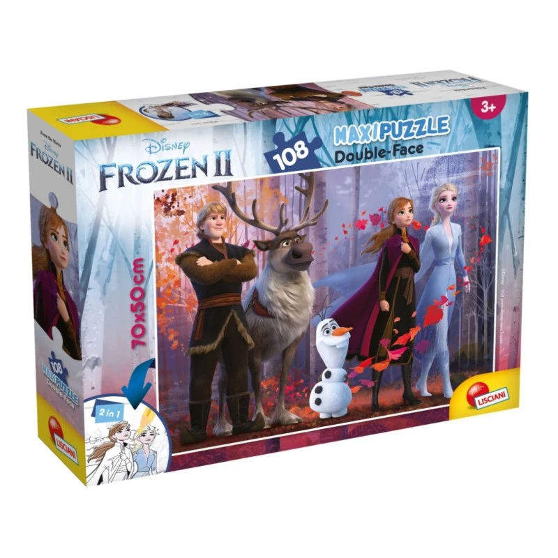 Пъзел, Lisciani, Frozen 2, Двулицев пъзел 108 части