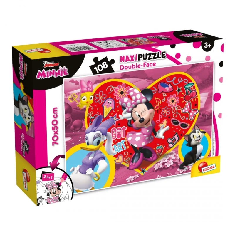 Пъзел, Lisciani, Minnie Mouse, Двулицев пъзел 108 части