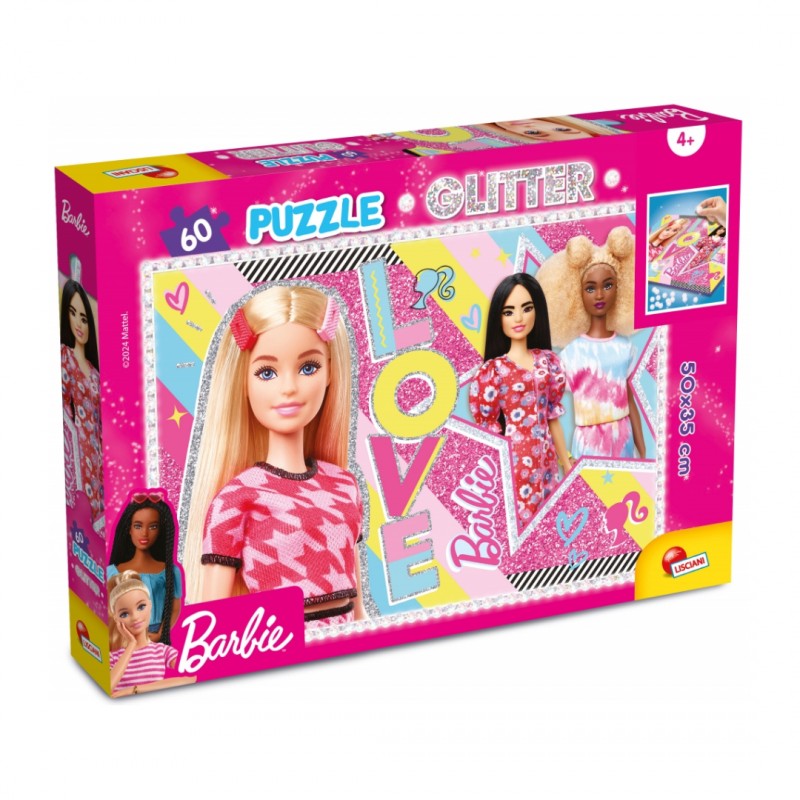 Пъзел, Lisciani, Barbie, Селфи, Блестящ пъзел, 60 части