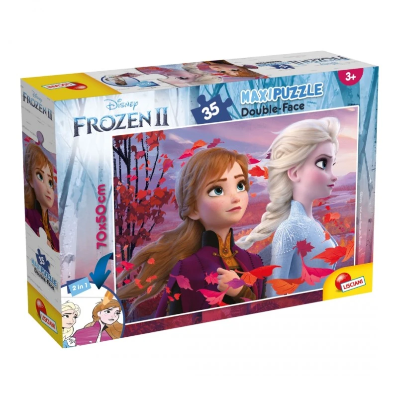 Пъзел, Lisciani, Frozen 2, Двулицев пъзел 35 части