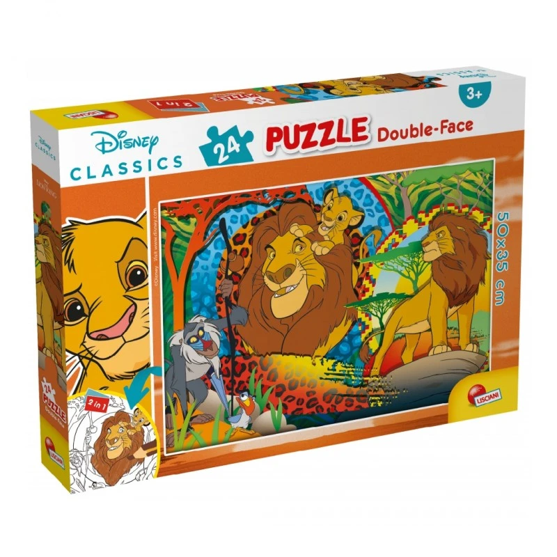 Пъзел, Lisciani, Disney, Цар Лъв, Двулицев пъзел 24 части