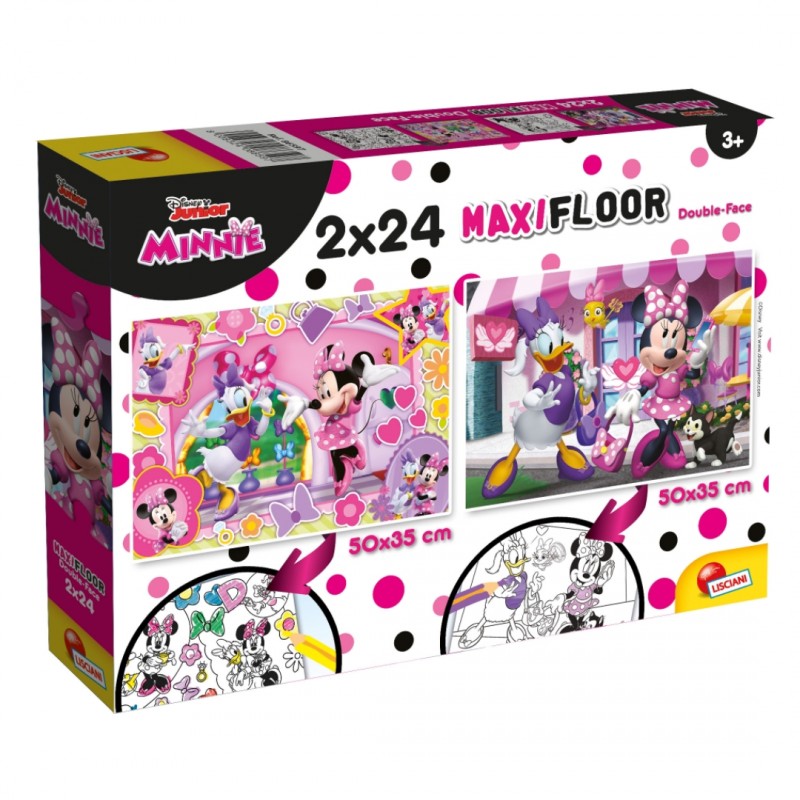 Пъзел, Lisciani, Minnie Mouse, Двулицев пъзел 2 х 24 части