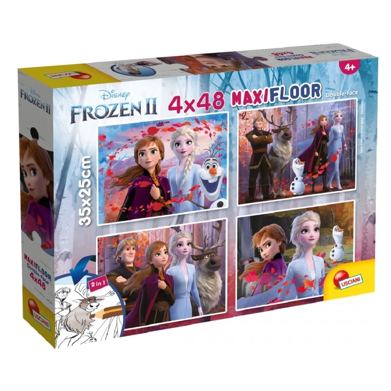 Пъзел, Lisciani, Frozen, Двулицеви пъзели 4 х 48 части